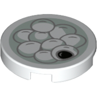 Набор LEGO Tile Round 2 x 2 with Boiled Eggs, Black Center print, Белый
