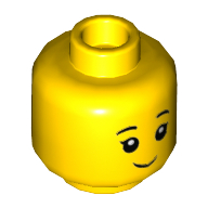 Деталь LEGO Minifig Head Female Crooked Smile, Желтый