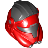 Деталь LEGO Minifig Helmet Star Wars TIE Pilot, Dual Molded Red with Light Bluish Grey Markings print, Черный