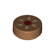Набор LEGO Tile Round 1 x 1 with Flower print, Medium Dark Flesh