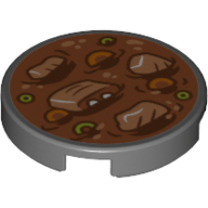 Набор LEGO Tile Round 2 x2 with Meal/Stew/Soup print, Темный сине-серый