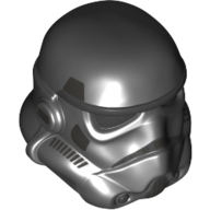 Деталь LEGO Minifig Helmet Stormtrooper, Dual Molded Pearl Dark Gray Markings print, Черный