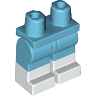 Деталь LEGO Hips with Medium Azure Legs and White Boots Pattern, Средне-лазурный
