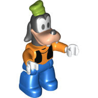 Деталь LEGO Duplo Figure Goofy with Lime Hat, Black Waist Coat, White Hands, Blue Legs, Оранжевый