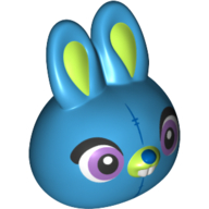 Minifig Mask Bunny with Lavender Eyes, Lime Nose and Ears
