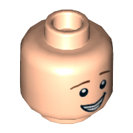 Minifig Head Nervous Smile, Teeth, Reddish Brown Eyebrows