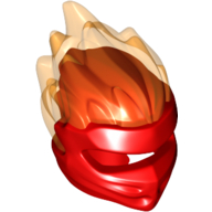 Деталь LEGO Headgear Ninjago Wraps with Trans Orange Flames, Красный