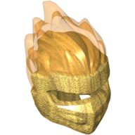 Деталь LEGO Headgear Ninjago Wraps with Trans Orange Flames, Жемчужно-золотой