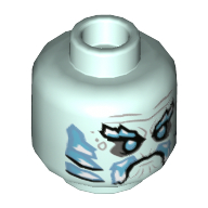 Деталь LEGO Minifig Head Light Blue Eyes, Thick White/Blue Eyebrows, Frostbite, Светлый морской волны