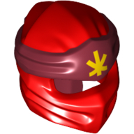 Деталь LEGO Minifig Ninjago Wrap Type 3 with Dark Red Band and Yellow Symbol, Красный