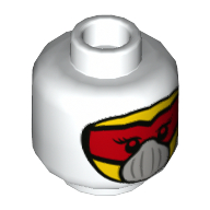 Minifig Head Female Red Visor, Light Bluish Gray Mask