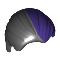 Деталь LEGO Minifig Hair Combed Back, Half Sided Purple print, Черный