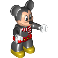 Деталь LEGO Duplo Figure Mickey Mouse with Red Shorts and Red and White Scarf Print, Черный