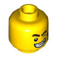 Деталь LEGO Minifig Head Open Mouth Smile, Teeth, Wink, Желтый