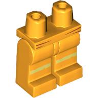 Деталь LEGO Hips and Bright Light Orange Legs with Raincoat, Yellow Stripes, Ярко-светло-оранжевый