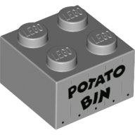 Набор LEGO Brick 2 x 2 with Crate, 'Potato Bin' print, Светлый сине-серый