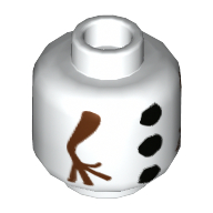 Деталь LEGO Minifig Head Olaf, with Snowman Body Print, Белый