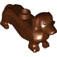 Набор LEGO Dog - Dachshund, Black Eyes Nose and Print, Красно-коричневый