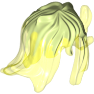 Деталь LEGO Minifig Hair Long in Wind Dual Mold with Trans-Yellow, Желто-зеленый