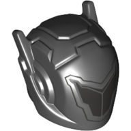 Деталь LEGO Minifig Helmet with Antennae and Black Visor Print, Черный