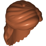 Деталь LEGO Minifig Hair Long, Bound Behind Head, Темно-оранжевый