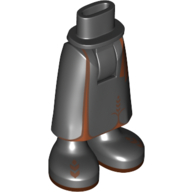 Деталь LEGO Minidoll Hips and Skirt with Ankles with Dark Orange Trim, Черный