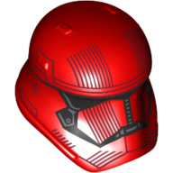 Деталь LEGO Minifig Helmet SW Stormtrooper Black Visor, Black Lines print, Красный