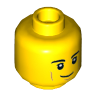 Деталь LEGO Minifig Head Smile, Cheek Lines, Желтый