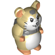 Деталь LEGO Animal, Hamster with White Face, Whiskers, Back Pack (Hammond), Песочный