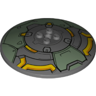 Деталь LEGO Dish 8 x 8 Inverted [Radar] with Overwatch Wrecking Ball print, Темный сине-серый