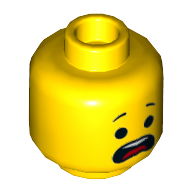 Деталь LEGO Minifig Head Emmet, Scared, Open Mouth, Желтый