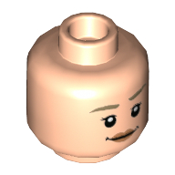 Деталь LEGO Minifig Head Dark Tan Eyebrows, Peach Lips, Smile, Светлый телесный