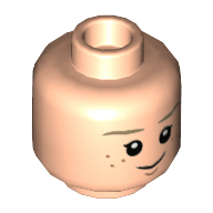 Деталь LEGO Minifig Head Dark Tan Eyebrows, Freckles, Smile, Светлый телесный