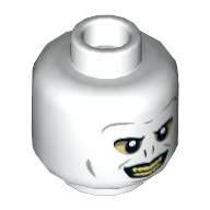 Minifig Head Voldemort Black Eyes, No Nose, Yellow Teeth