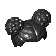 Деталь LEGO Minifig Hair with Two Round Buns [Plain], Черный
