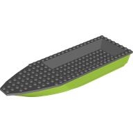 Деталь LEGO Boat Hull Unitary 28 x 8 Complete Assembly with Dark Bluish Gray Top, Лайм