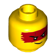 Деталь LEGO Minifig Head Kai, Желтый