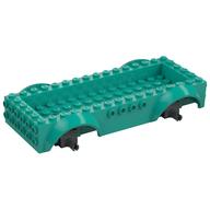 Деталь LEGO Vehicle Base 8 x 16 with Wheel Arches, Front and Side Studs, and 4 x 14 Recessed Studded Section, 3 Holes, Dark Bluish Gray Wheel Clip Pins, Темно-бирюзовый