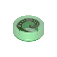 Tile Round 1 x 1 with Moana Koru Symbol print