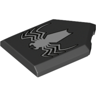 Набор LEGO Tile Special 2 x 3 Pentagonal with White Spider Print, Черный