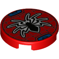 Деталь LEGO Tile Round 2 x 2 with Spider-Man Logo Print, Красный