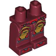 Деталь LEGO Hips and Dark Red Legs with Iron Man Red and Gold Panels and Knee Print, Темно-красный