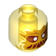 Деталь LEGO MINI HEAD, TRANSPARENT, NO. 3139, Прозрачный желтый