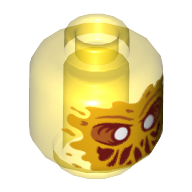 Деталь LEGO MINI HEAD, TRANSPARENT, NO. 3166, Прозрачный желтый