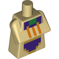 Деталь LEGO Torso Special, Long with Folded Arms with Pixellated Purple, Orange and Green Squares Print, Песочный