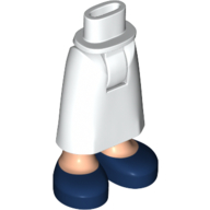Деталь LEGO Minidoll Hips and Skirt with Ankles White Apron, Dark  Blue Shoes, Белый