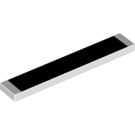 Набор LEGO Tile 1 x 6 with Black print, Белый
