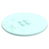 Деталь LEGO Plate Special Round 8 x 8 with 2 x 2 Center Studs with Groove, Светлый морской волны