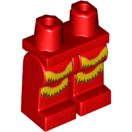 Деталь LEGO Hips and Red Legs with Yellow Tassels Print, Красный