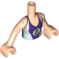 Деталь LEGO Minidoll Torso Girl Dark Purple/Bright Light Blue Swimming Suit with Sea Horse Logo, Светлый телесный